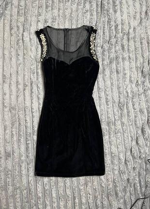 Вечернее черное  женское платье3 фото