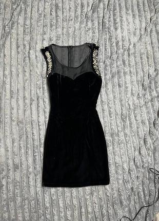 Вечернее черное  женское платье4 фото
