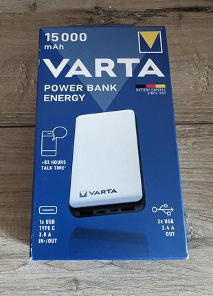 Пауэрбанк повербанк power bank varta energy 57977, 15000mah usb 5v/3a2 фото