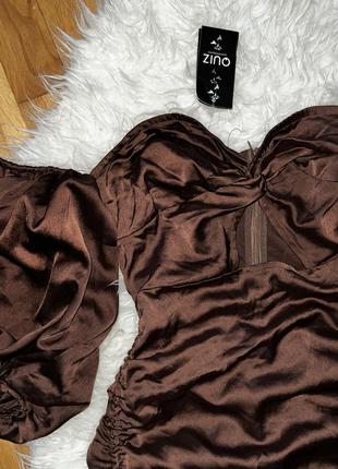Роскошное шоколадное платье quiz8 фото
