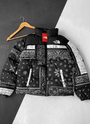 Якісна зимова водовідштовхуюча куртка в стилі тнф пуховик унісекс tnf nike pro fit пейслі бандана