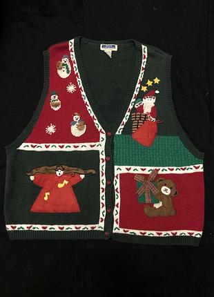 Жилет новогодний рождество винтаж хлопок крапива bryn connelly editions вышивка