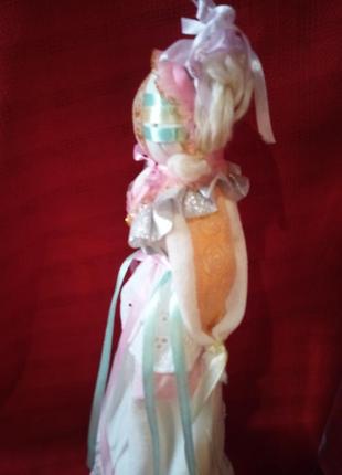 Стильная текстильная кукла в шеббишик интерьер(мотанка ручной работы)5 фото