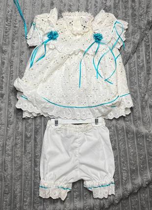 Детский костюмчик на девочку,платье от 0 до 6 мес