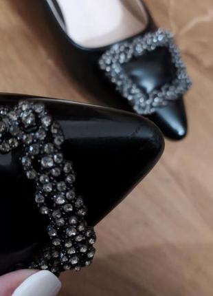 Стильные черные женские туфли из эко-кожи лаковые женские туфли эко-кожа кожаные женские туфли лодочки туфли-лодочки9 фото