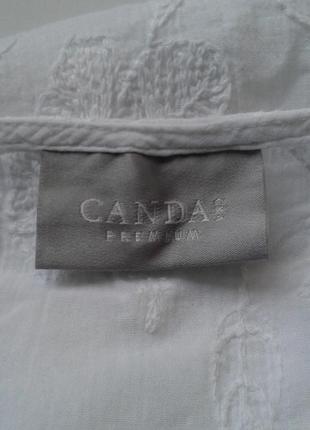 Белоснежная хлопковая батистовая укороченная блузка с оборками  canda c&a premium батал7 фото