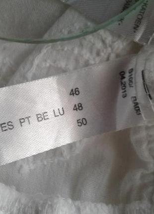 Белоснежная хлопковая батистовая укороченная блузка с оборками  canda c&a premium батал8 фото