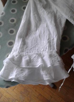 Белоснежная хлопковая батистовая укороченная блузка с оборками  canda c&a premium батал5 фото