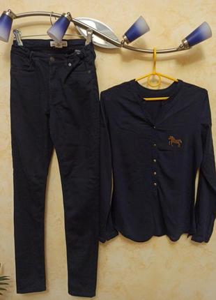Повседневный аутфит, джинсы +рубашка1 фото