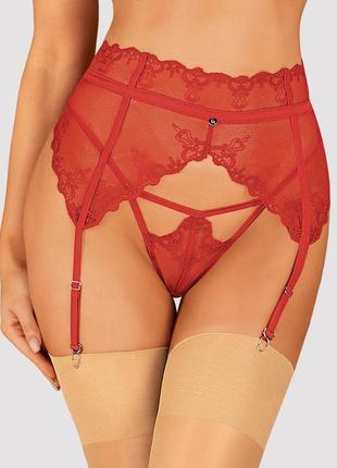 Lonesia garter belt obsessive червоний пояс для панчіх