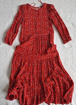 Женское красное платье zara принт4 фото