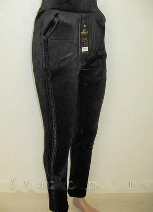 Женские черные брюки, брюки велюр на меху1 фото