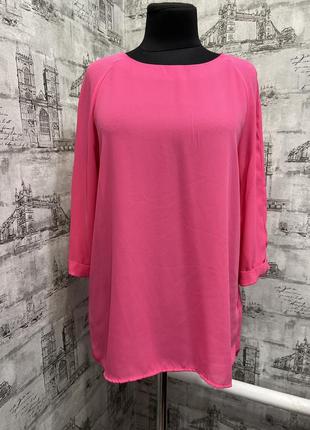 Рожева шифонова блуза1 фото