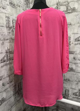 Рожева шифонова блуза3 фото