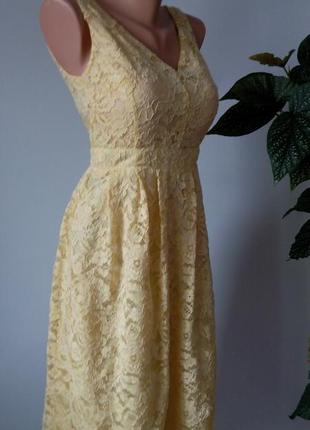 Кружевное желтое платье  44  46 размер в стиле большой гетсби миди новое oasis1 фото