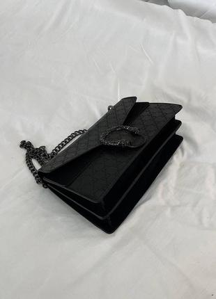 Женская стильная черная сумка на цепочке через плечо 🆕 сумка кросс боди5 фото