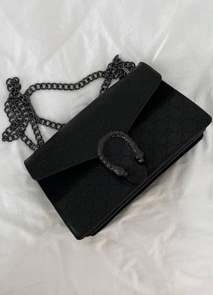 Женская стильная черная сумка на цепочке через плечо 🆕 сумка кросс боди6 фото