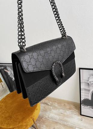 Женская стильная черная сумка на цепочке через плечо 🆕 сумка кросс боди