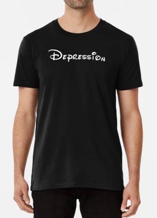 Чоловіча та жіноча футболка з принтом depression