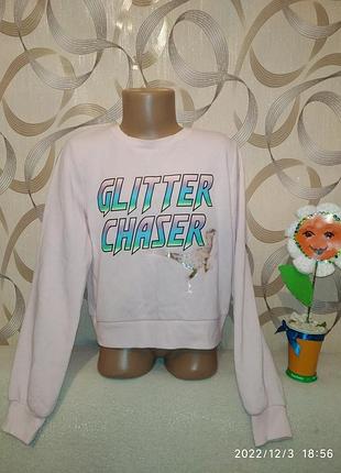 Укороченный свитшот h&m с динозавром на девочку 8/10л