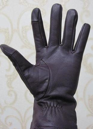 Женские кожаные перчатки на флисе f&f2 фото