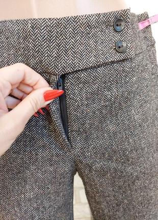Новые качественные штаны на 40%шерсть,10% шелк рисунок "ёлочка", размер с-м8 фото