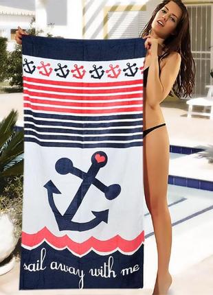 Полотенце пляжное shamrock с рисунком в морском стиле. артикул: 42-0119