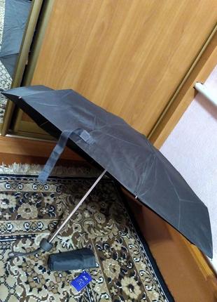 Карманный зонт 18см.240грамм.механика темно-серый.5сложений.4 фото