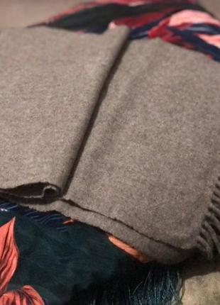 Серый итальянский шерстяной шарф из премиум коллекции h&amp;m 100% extrafine merino wool