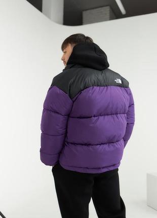 Пуховик тнф фіолетово-чорний The North Face