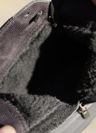 Ботинки зимние с мехом кожаные черные коричневые6 фото