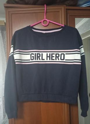 Укороченный свитшот на девушку 10-12 лет