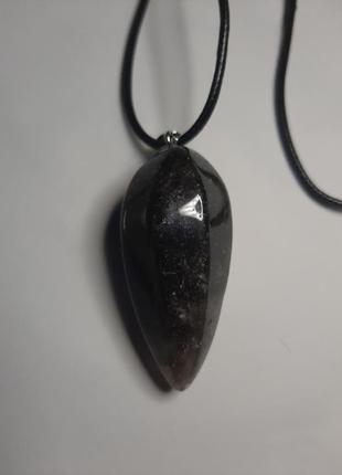 Шикарный кулон темно коричневий кварц, натуральный камень5 фото