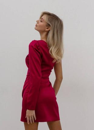 Платье элегантное люкс короткая красная7 фото