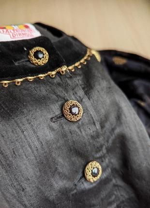 Платье винтажное из шелка черное с золотом миди пышное шелк хлопок бархат xl l австрия3 фото