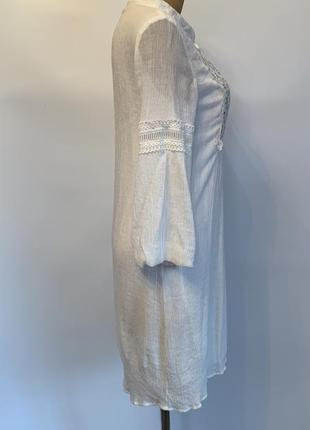 Біла сукня на підкладці з мереживом4 фото