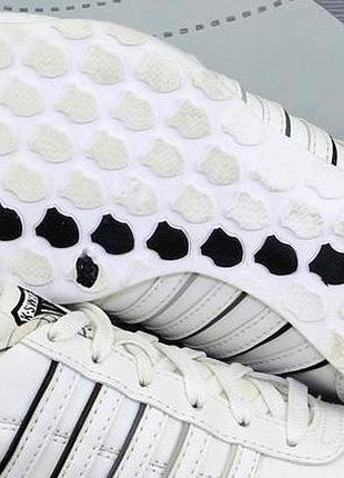 K-swiss белые кожаные кеды с специальной подошвой спортивной для футбола arvee 1.5 white navy