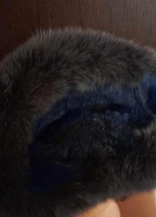Шапка капелюх пісець лама синя- сіра7 фото