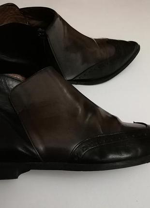 Кожанные ботиночки lavorazione artigianale,made in italy, размер 40