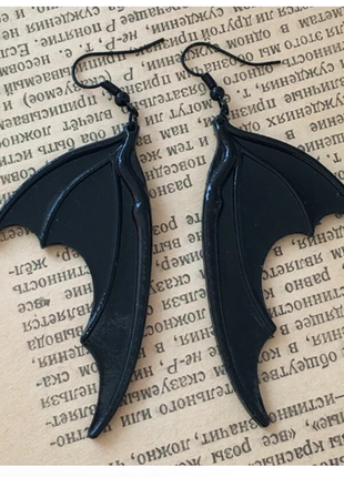 Серьги крылья летучей мыши панк рок