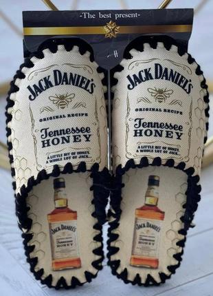 Тапки мужские войлочные домашние, комнатные тапочки тапки подарочные «jack daniels honey» (джек дениелс)