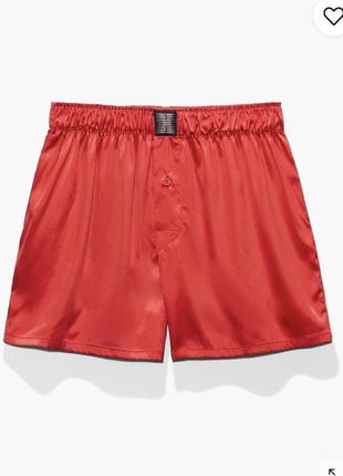 Червоні атласні сатинові шовкові боксерки унісекс сімейки труси від savage fenty by...