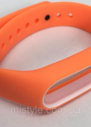 Ремінець для xiaomi mi band 2 оранжевий з білим обідком