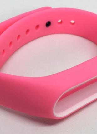 Ремінець для xiaomi mi band 2 рожевий з білим обідком