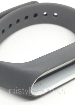 Ремінець для xiaomi mi band 2 сірий з білим обідком1 фото