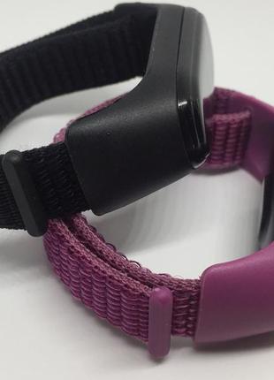 Ремінець на липучці нейлоновий для xiaomi mi band 3 mi band 4 🐷 фіолетовий3 фото