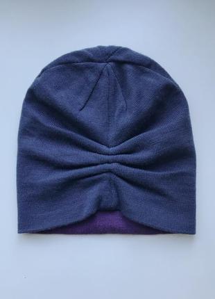 Двусторонняя шапка timberland серо-синий фиолетовый сиреневый унисекс3 фото