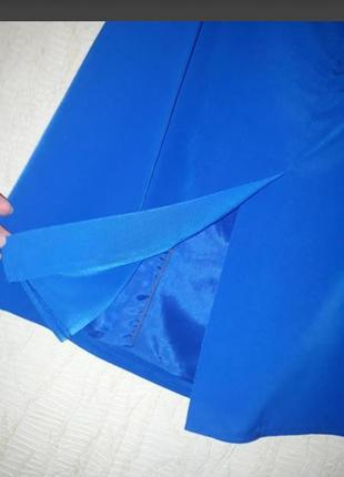 Очень красивый винтажный костюм из мокрого шёлка цвет синий электрик размер 504 фото