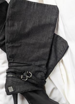 Длинные джинсово-кожаные сапоги от replay2 фото