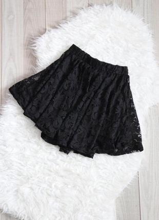 Черная кружевная юбка1 фото